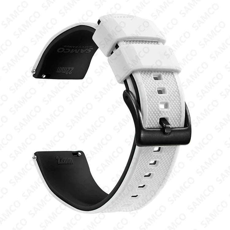 OnePlus Watch Band Quick Release Silicone Strap Sweat Resistant Black for versatile style and comfort.