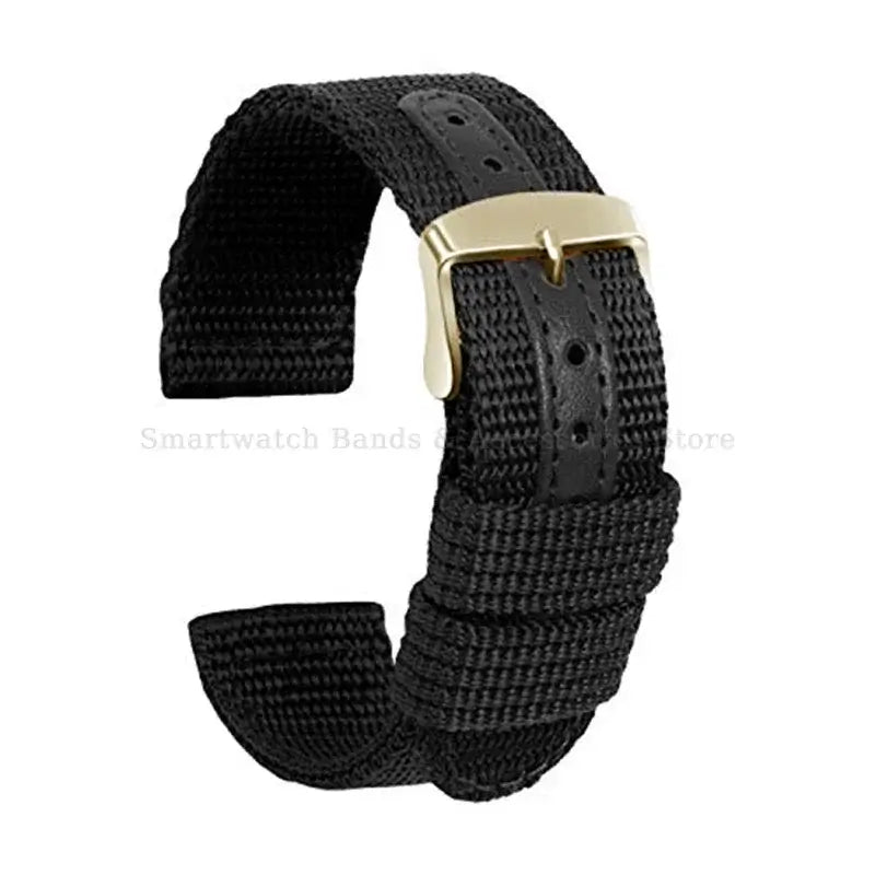 Suunto Textured Nylon Band with Center Detail - Black / Gold Buckle