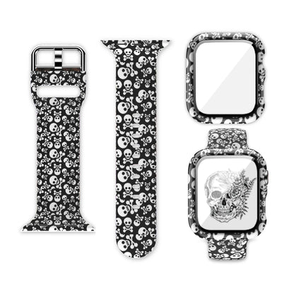 Apple Watch silicone strap with unique skull print design for stylish daily wear.