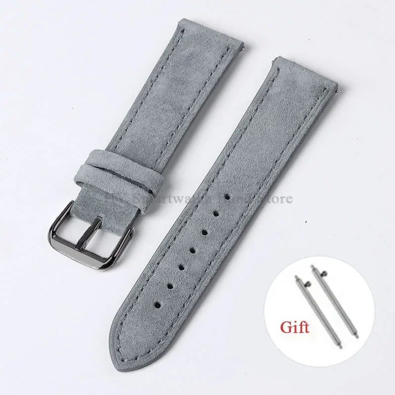 Motorola Moto Suede Leather Band with Buckle Options — Gray / Black Buckle