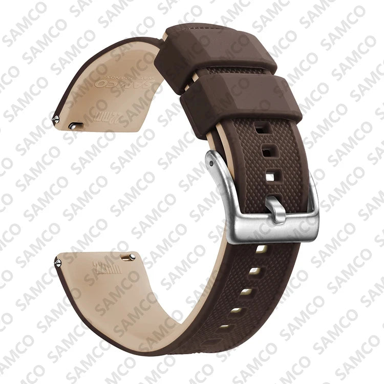 OnePlus Watch Band Quick Release Silicone Strap Sweat Resistant Black side view showing soft elastic parachute fabric design.