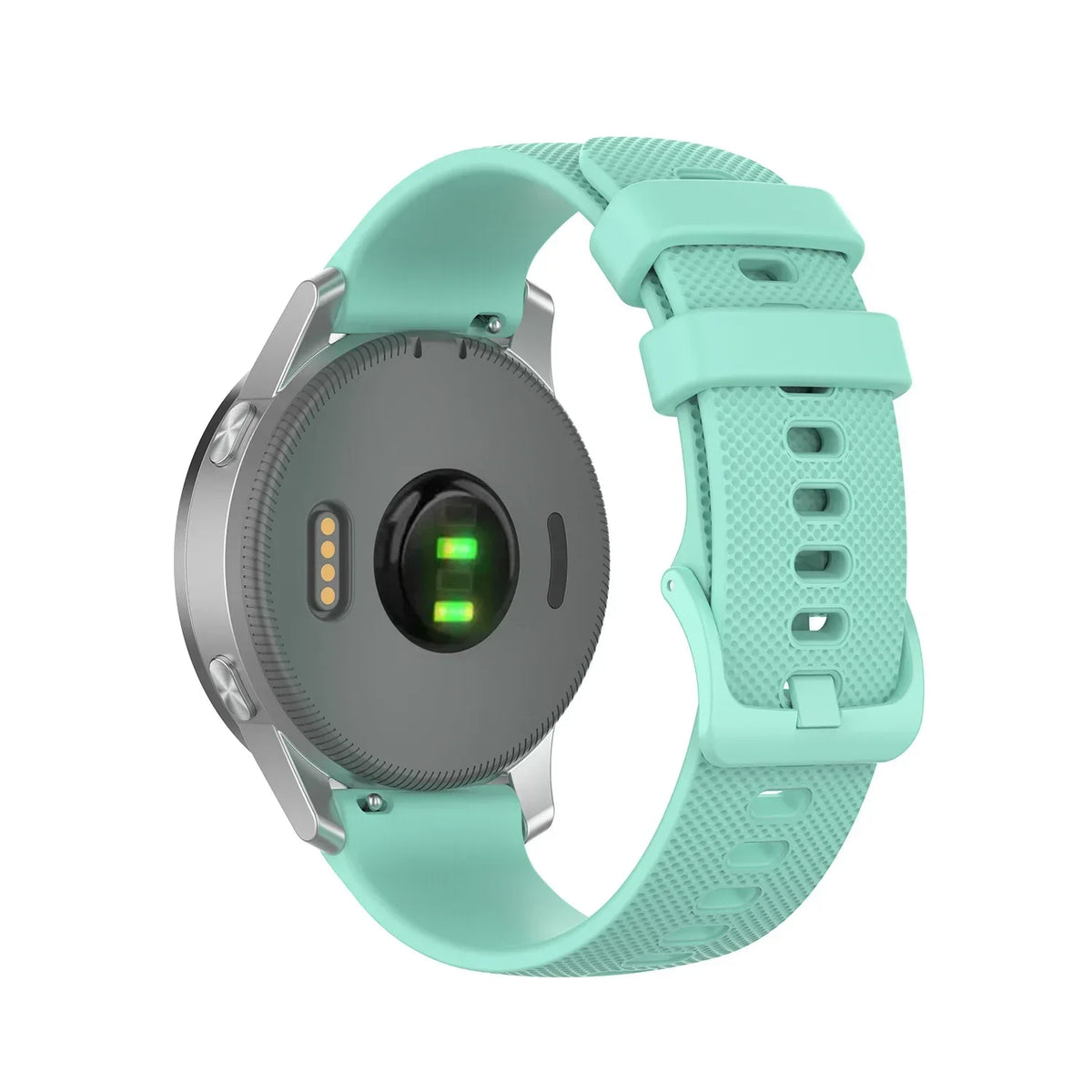 Motorola Moto Textured Silicone Band with Matching Buckle — Mint green strap rear view