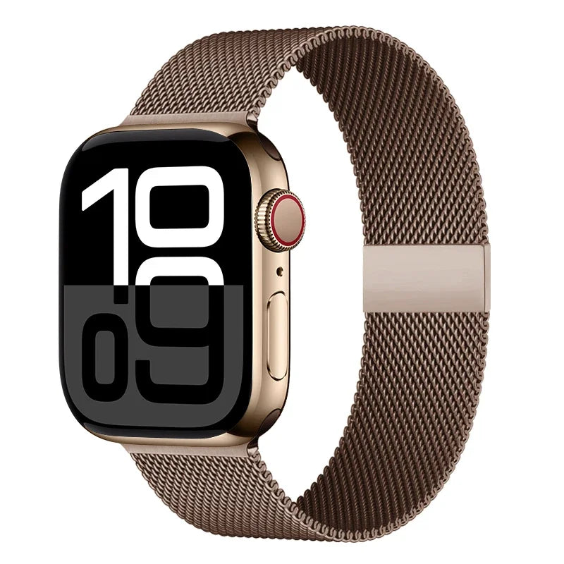 Colorful Milanese Mesh Apple Watch Band in Brown