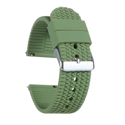 Tread Pattern Silicone Band in Army Green
