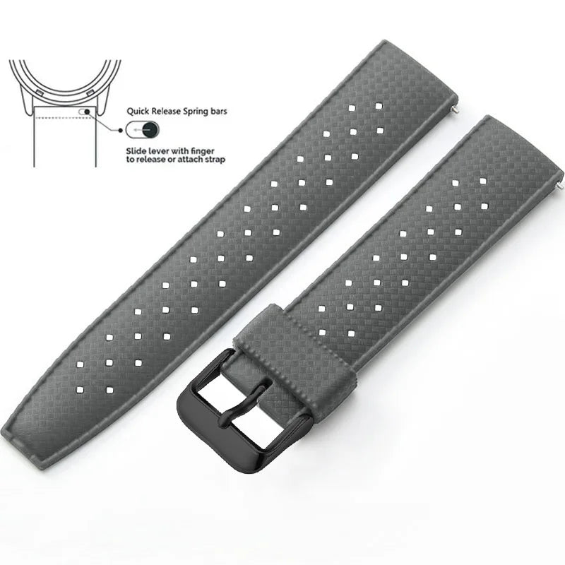 Tropic Silicone Band for Polar – Gray / Black Buckle (Option 4)