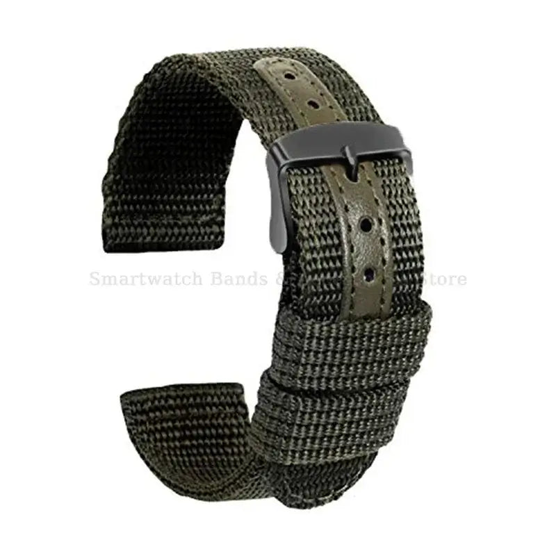 Suunto Textured Nylon Band with Center Detail - Army Green / Black Buckle