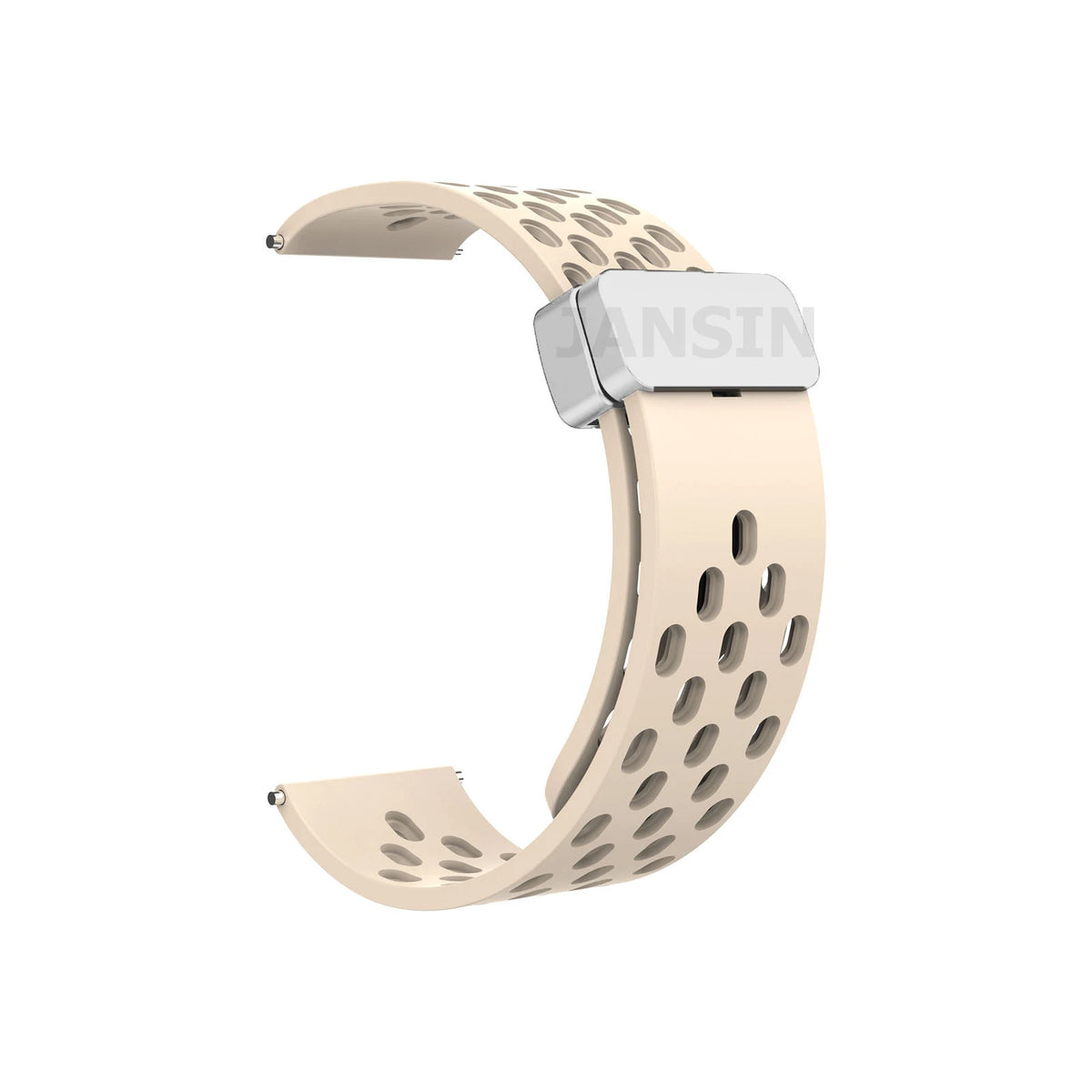 Polar Perforated Silicone Band with Magnetic Clasp — Starlight / Silver Clasp