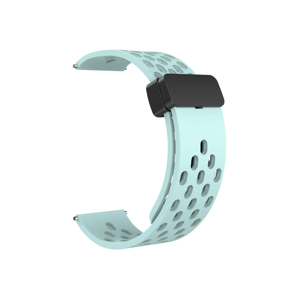 OnePlus Smartwatch Bands Silicone Magnetic Loop Strap Replacement in light blue with perforated design.