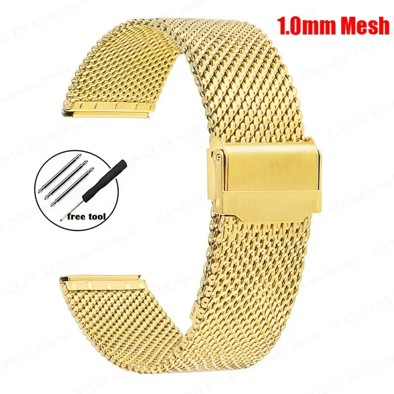 Suunto Milanese Mesh Band with Adjustable Clasp - Gold 1.0mm mesh