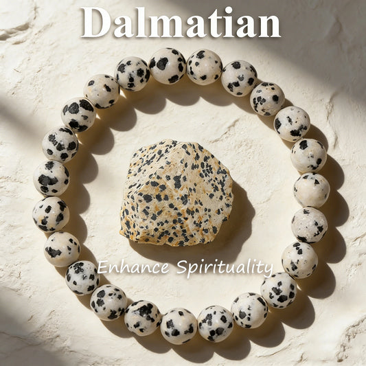 Jasper Bead Bracelet, Dalmatian, Picture, Red Picasso or Unakite