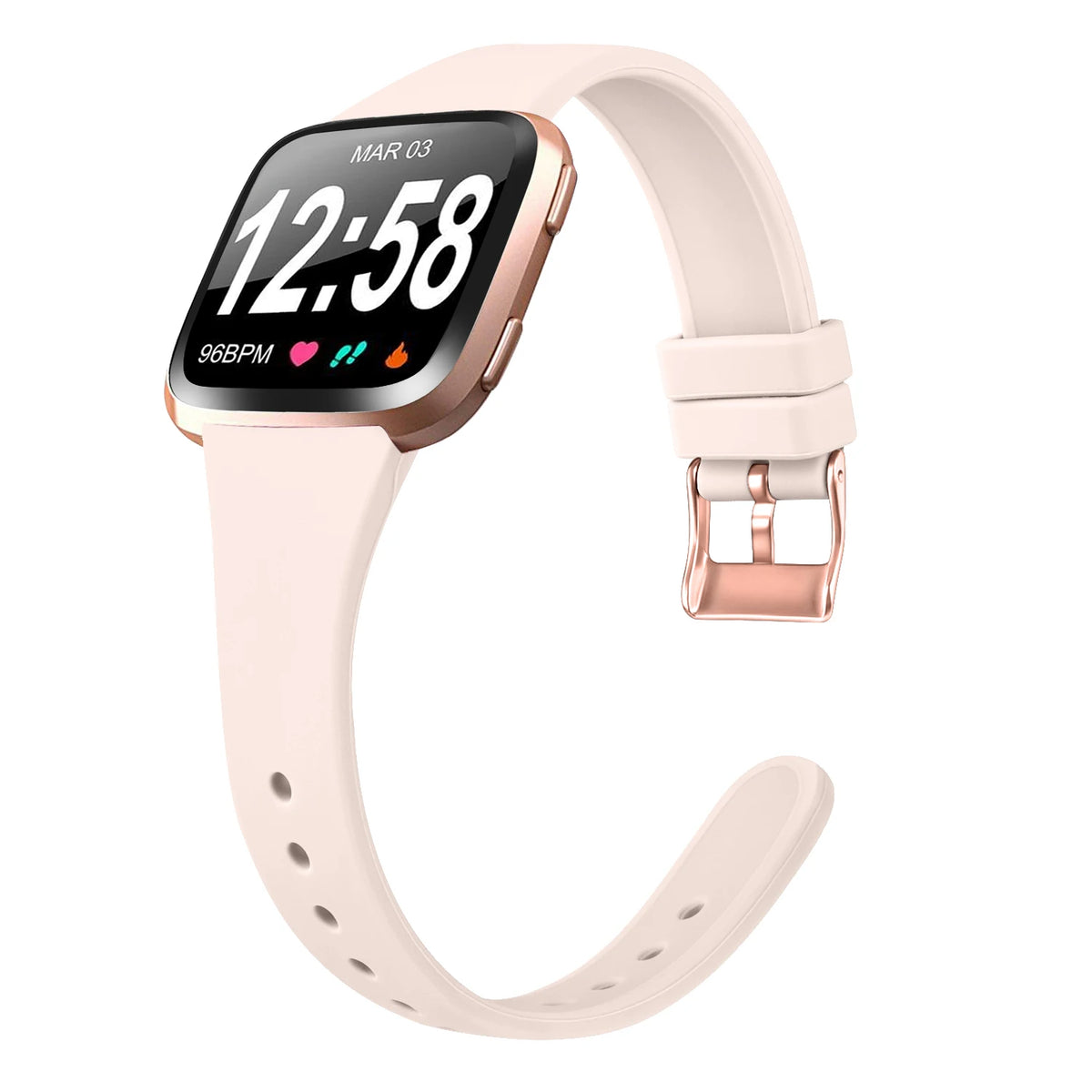 Fitbit Versa 2 Slim Silicone Buckle Band - Blush