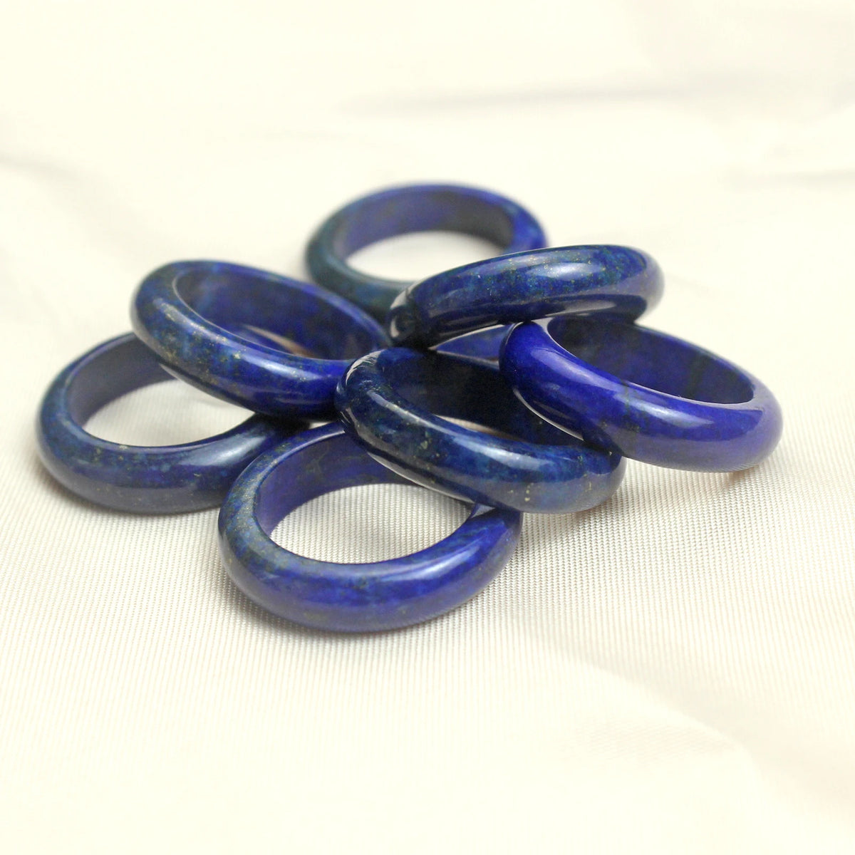 Solid lapis lazuli band ring, 6mm