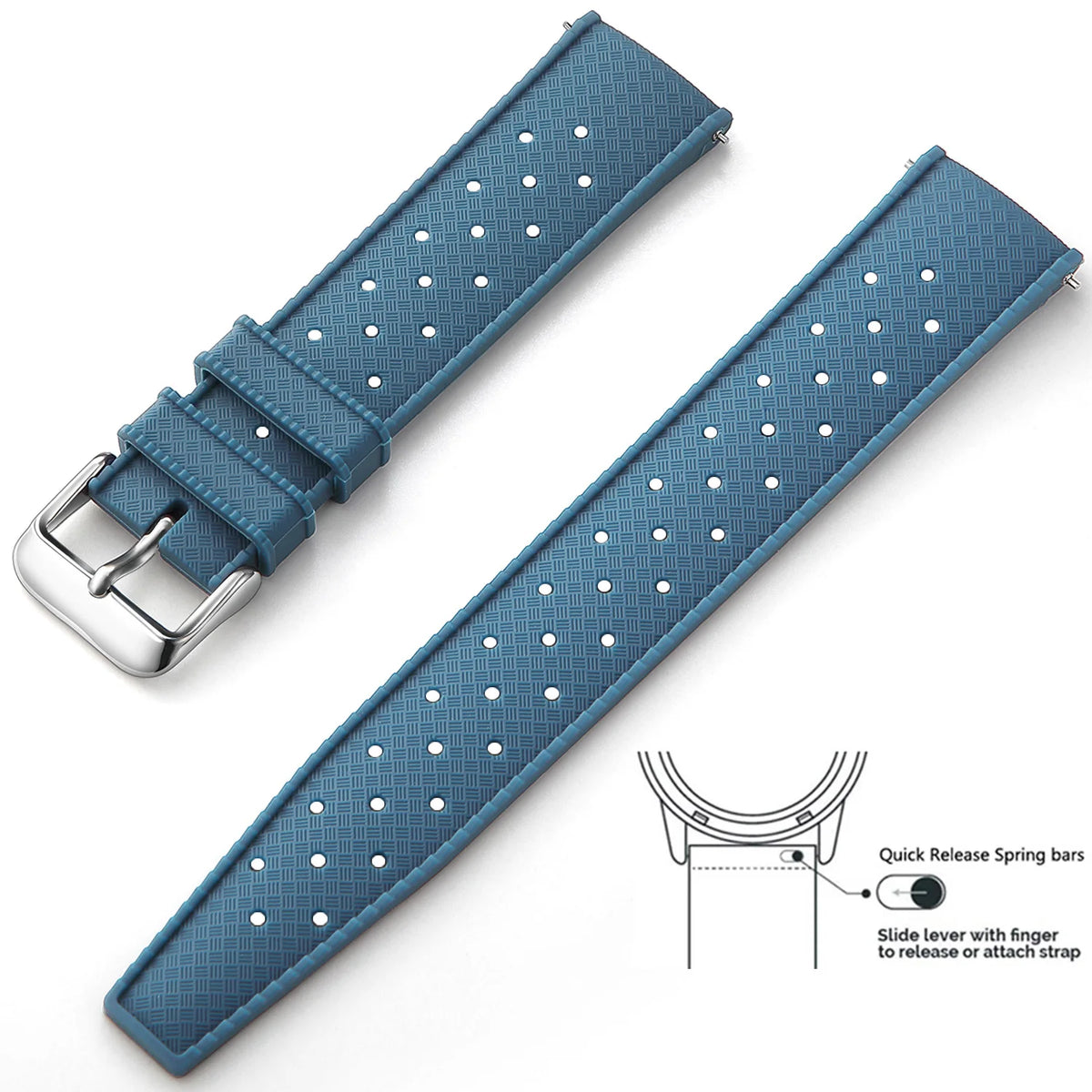 Tropic Silicone Band for Motorola Moto — Slate Blue / Silver Buckle
