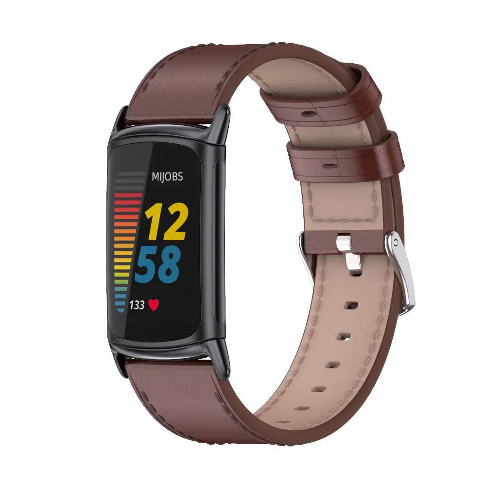 Fitbit Charge 6 with stylish microfiber leather strap, showcasing a colorful display and comfortable fit for everyday use.