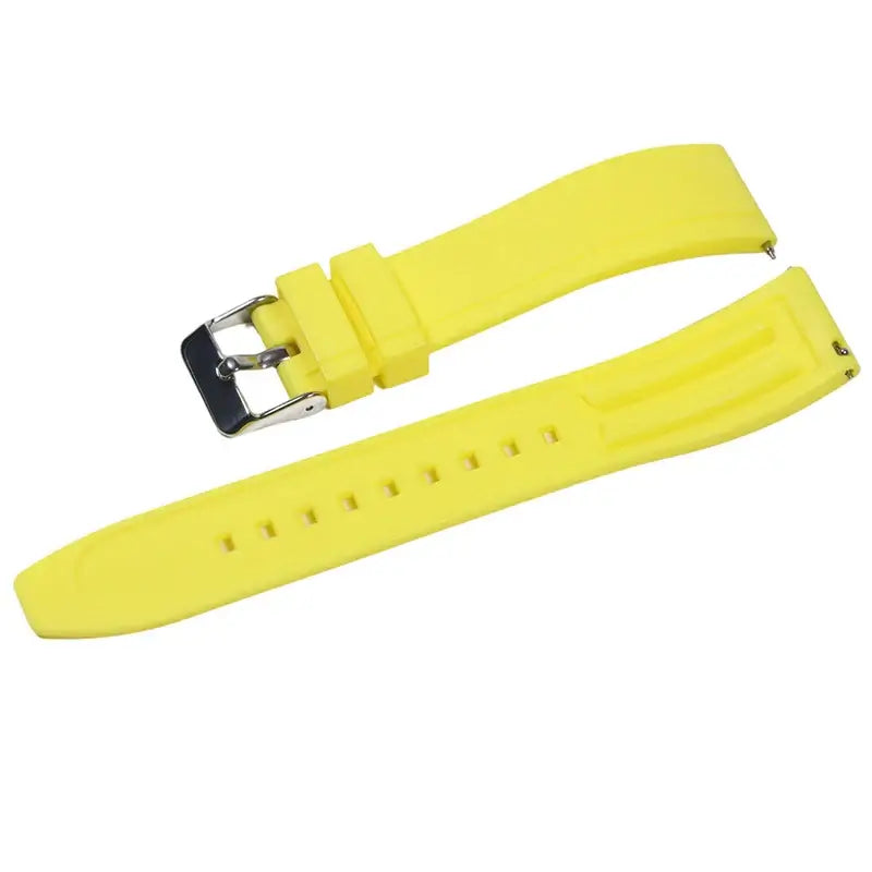 Raised-Center Silicone Buckle Band in Yellow for compatible Huawei watches