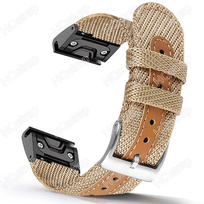 Garmin Sport Nylon Strap featuring a breathable design, perfect for smartwatch replacement and comfortable wear.