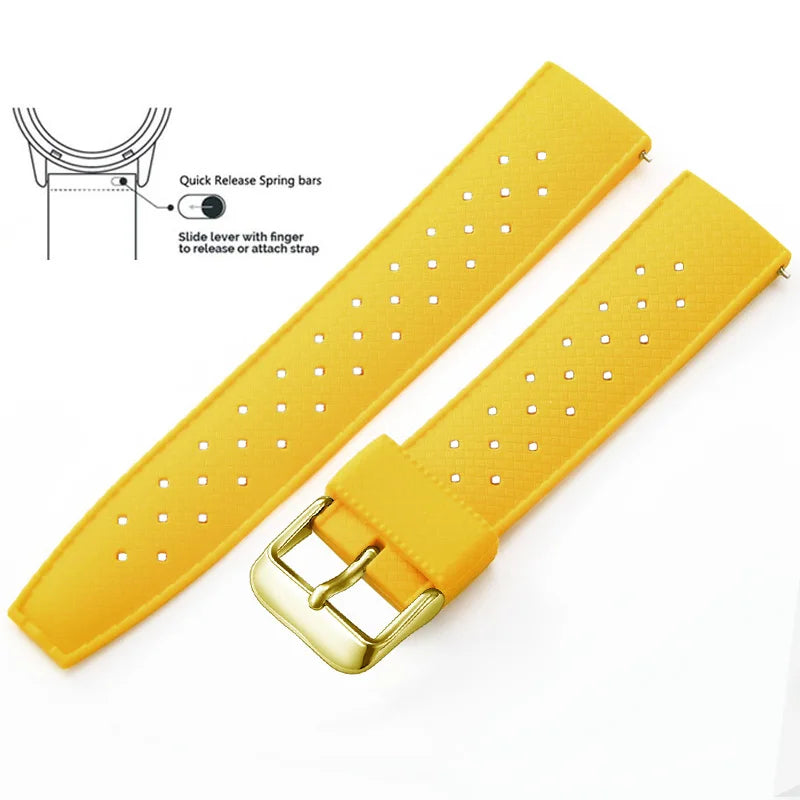 Tropic Silicone Band for Polar – Yellow / Gold Buckle (Option 3)