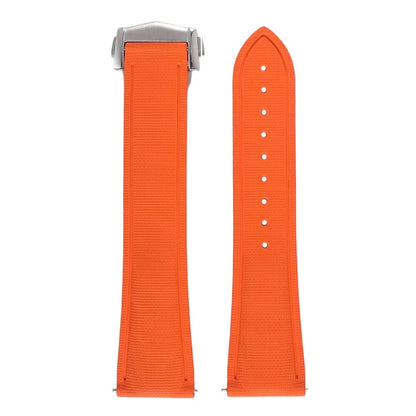 Garmin Sailcloth-Texture FKM Rubber Band in Orange with Silver Clasp
