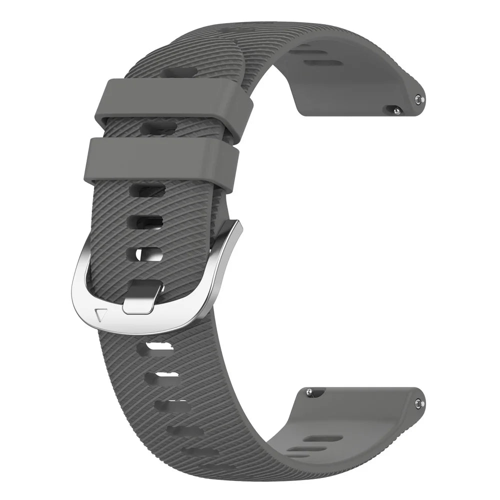 Motorola Moto Textured Silicone Sport Band in Solid and Two-Tone Colors — Dark Gray / Silver Buckle