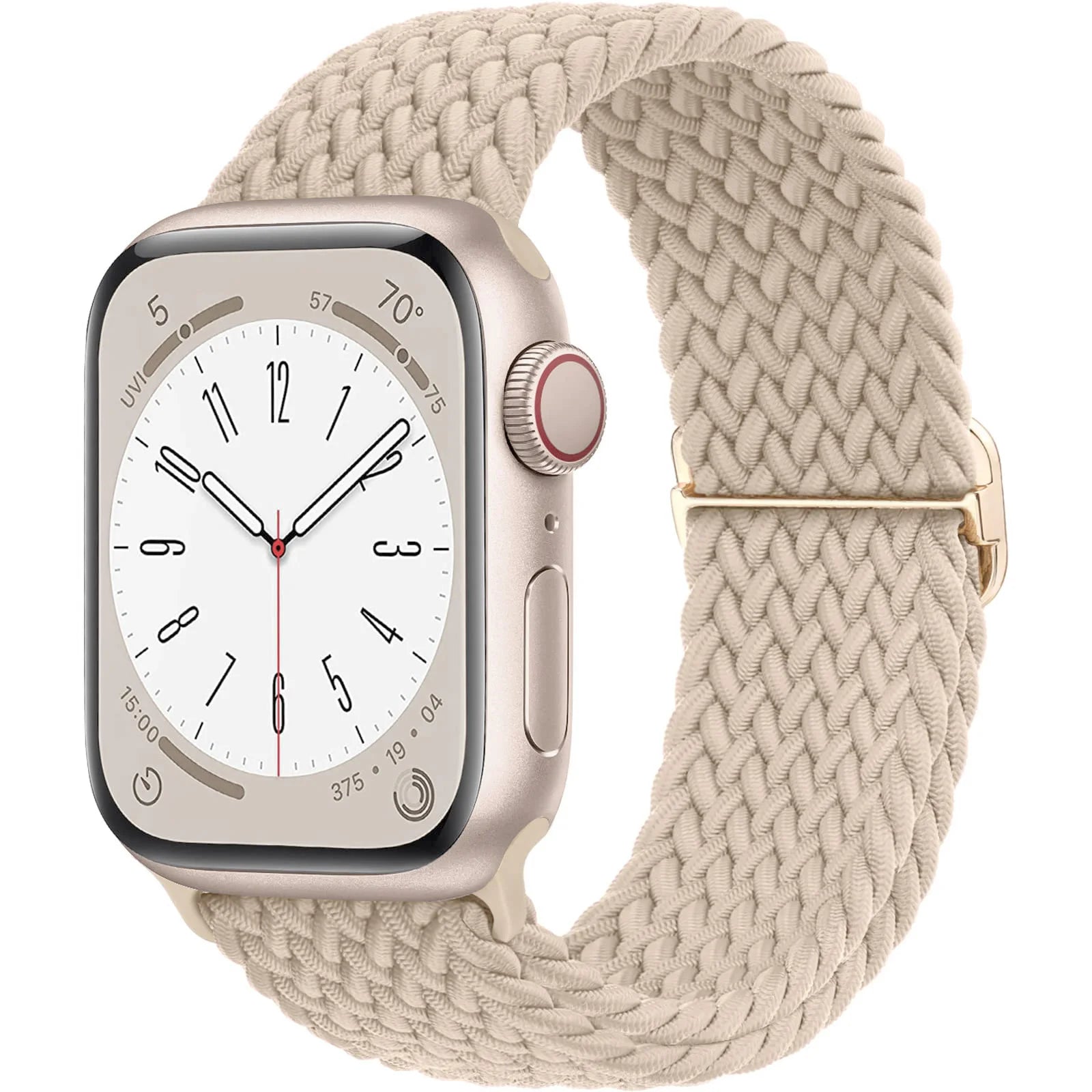 Apple Watch with a soft elastic nylon braided strap, showcasing style and comfort for daily wear.