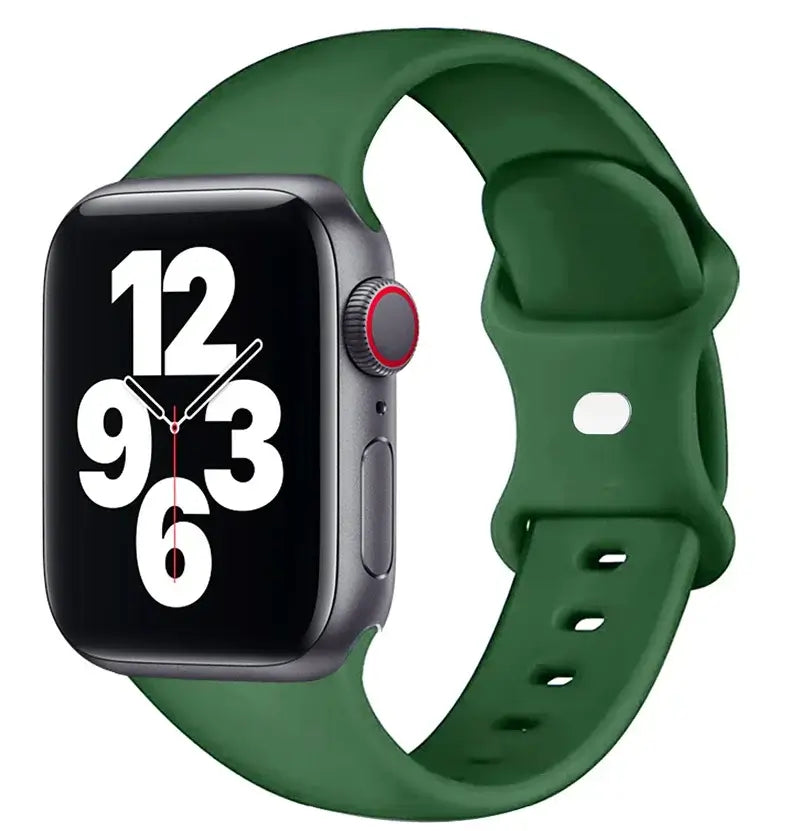 Green classic silicone Apple Watch sport band