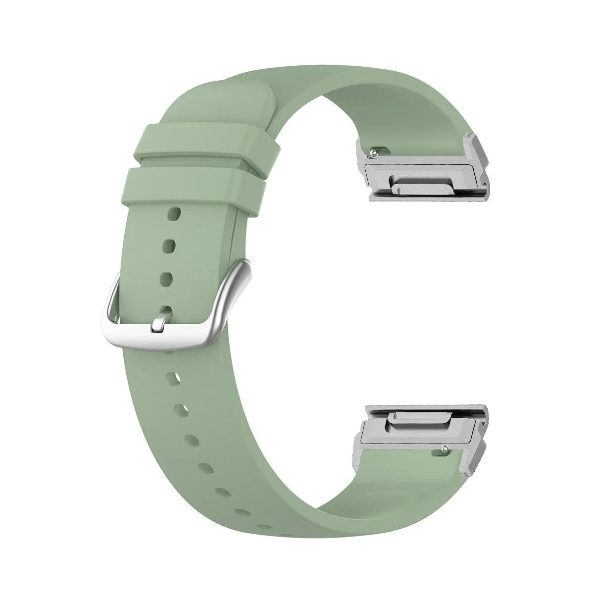 Garmin silicone watch strap in green, a comfortable and flexible band for smartwatch replacement.