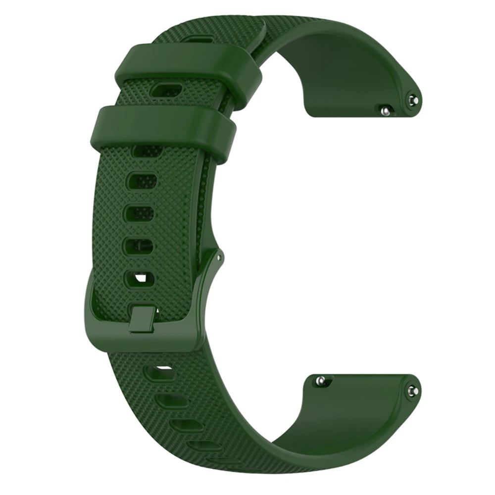 COROS Textured Silicone Sport Band in Solid and Two-Tone Colors – Green / Matching Buckle