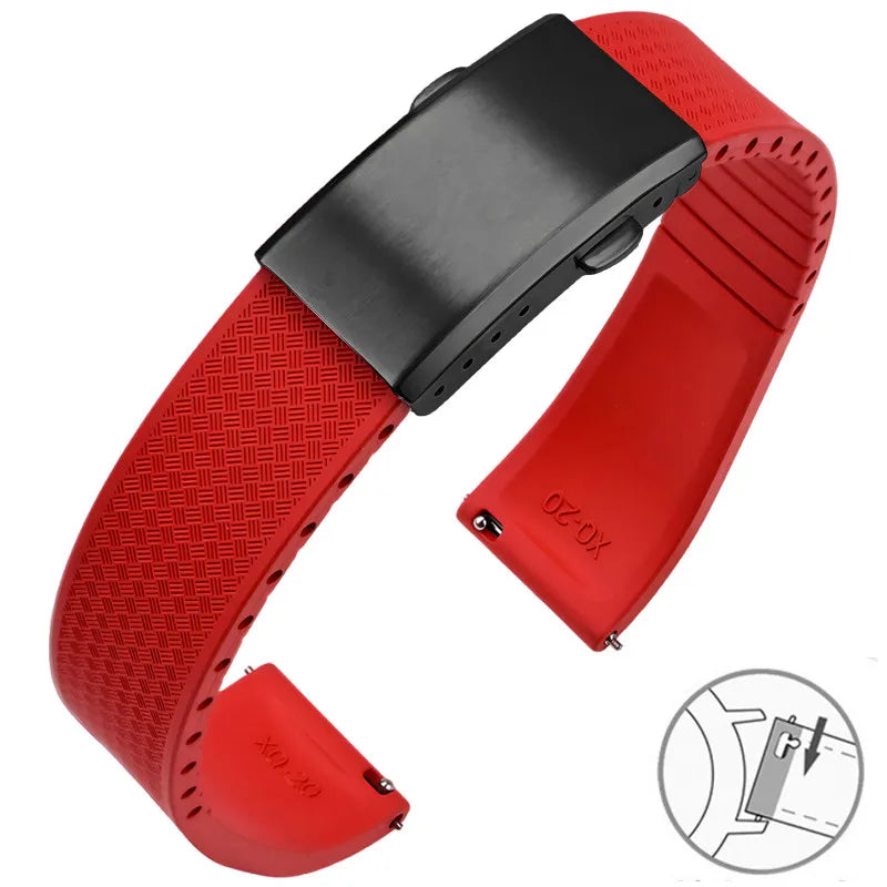 Garmin FKM Rubber Band in Red with Black Clasp