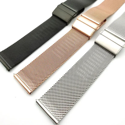 Garmin Milanese Mesh Band in rose gold, silver and black