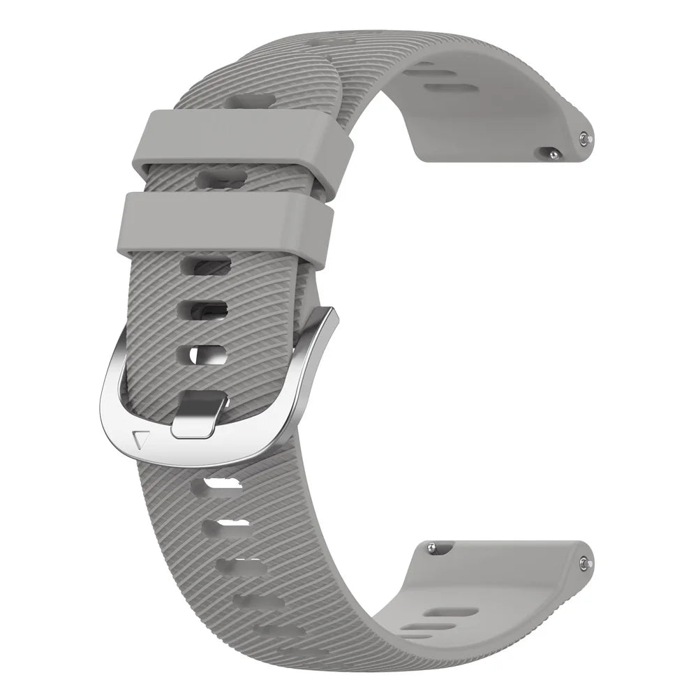 Motorola Moto Textured Silicone Sport Band in Solid and Two-Tone Colors — Gray / Silver Buckle