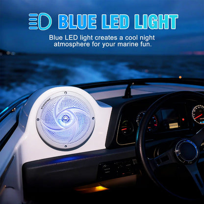 6.5 in LED Marine Speakers for Golf Carts, Low-Profile, Pair