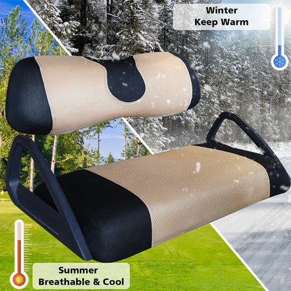 Golf Cart Seat Cover Set for Club Car, EZGO & Yamaha, Breathable Mesh