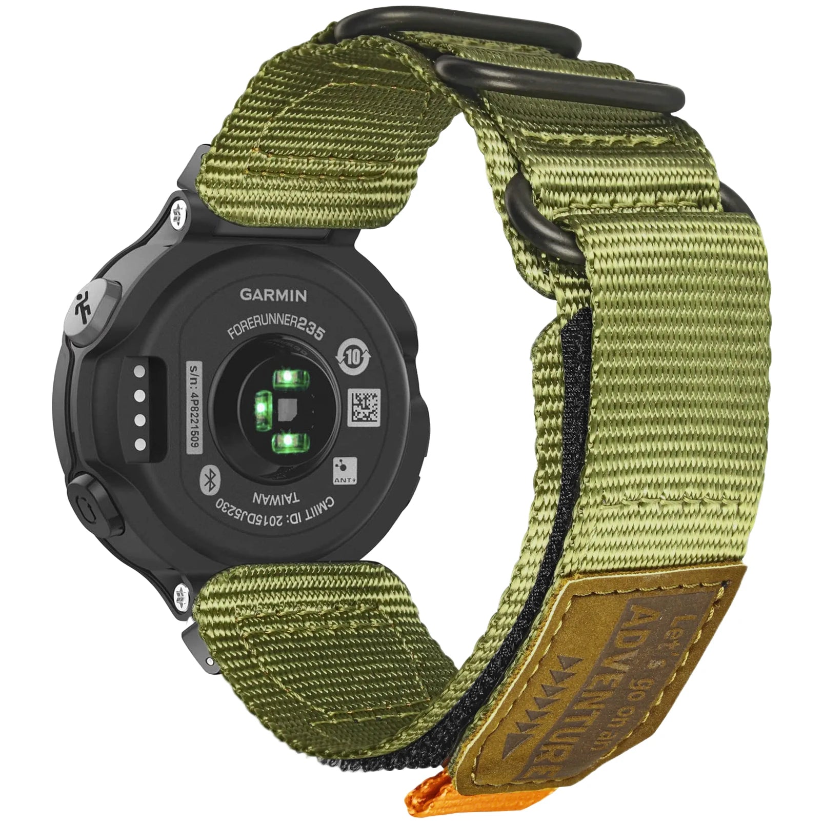 Garmin rugged nylon watch band strap, durable design for smartwatches, featuring adjustable quickfit system.