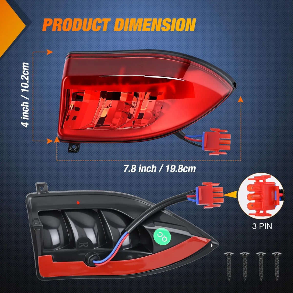 LED Taillights for Club Car Precedent & Tempo, Pair
