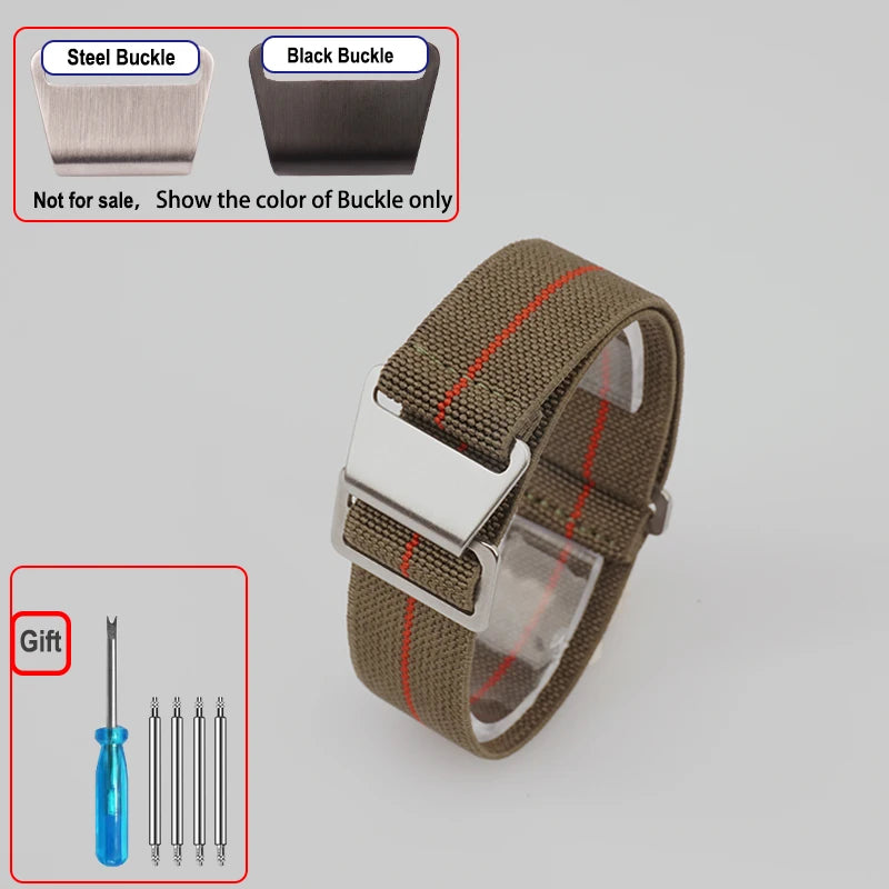 COROS Elastic Nylon Parachute Watch Band - Green / Red