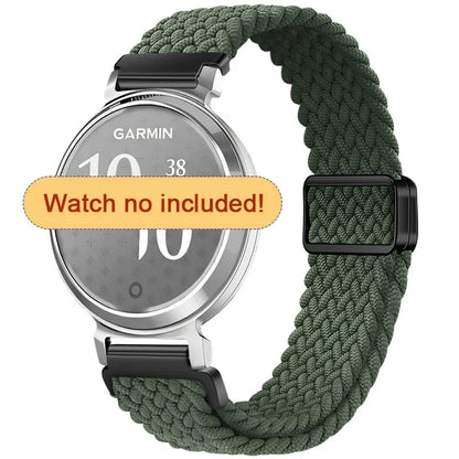 Garmin Lily 2 Braided Nylon Magnetic Band in Olive Green