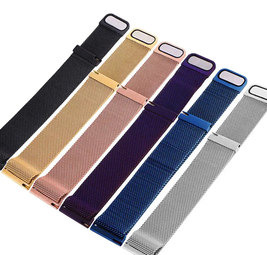 Magnetic mesh straps laid flat for compatible Huawei watches