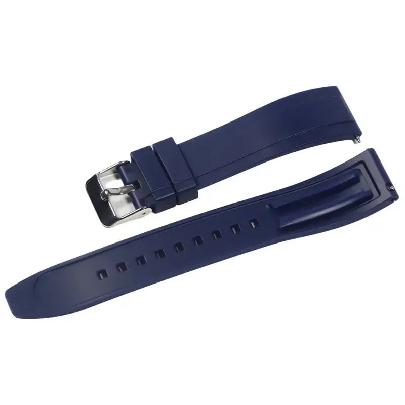 TicWatch Raised-Center Silicone Buckle Band - Navy strap underside