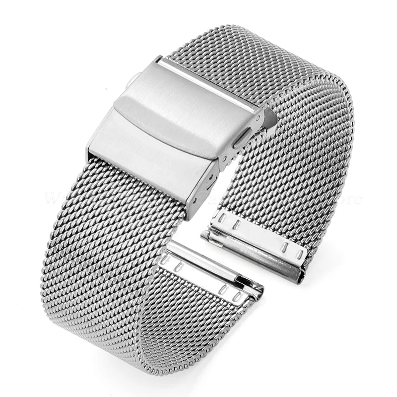 Thin Milanese Mesh Band in Silver