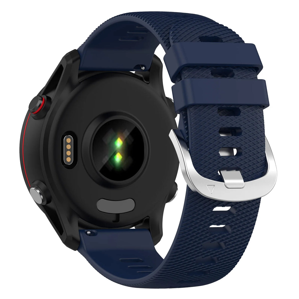 OnePlus Smartwatch Silicone Watch Band - Flexible & Durable Strap on a smartwatch with a navy blue band.
