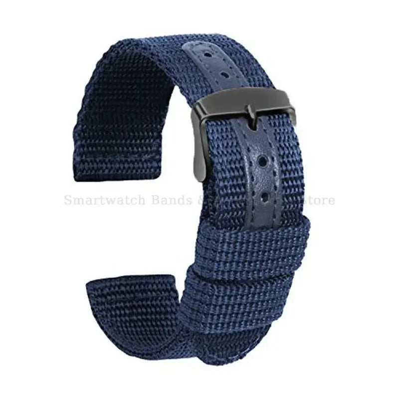 Samsung Galaxy Watch Reinforced Nylon Band in Navy Blue / Black Buckle