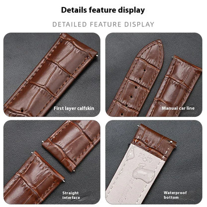 Croc-Embossed Leather Band — croc-embossed texture details