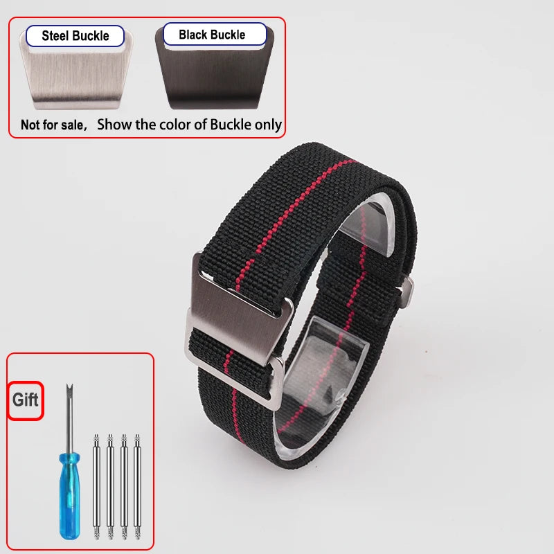 COROS Elastic Nylon Parachute Watch Band - Black / Red