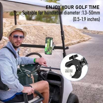 Magnetic Golf Cart Phone Mount with Bar Clamp, MagSafe Compatible