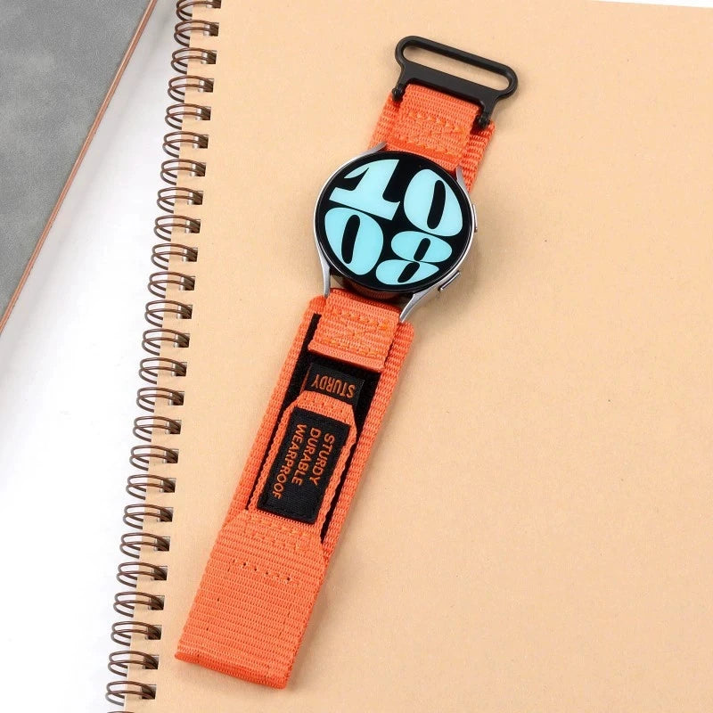 COROS Nylon Sport Loop Watch Band with Text Patch - Orange