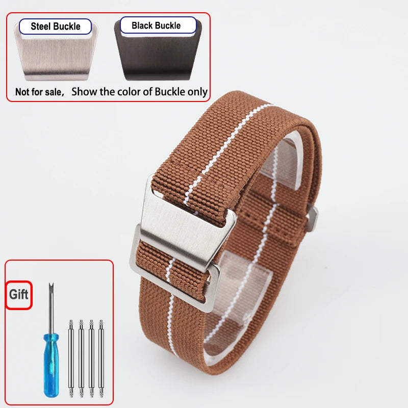 COROS Elastic Nylon Parachute Watch Band - Brown / White