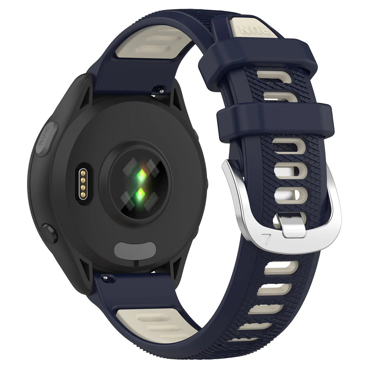 COROS Two-Tone Silicone Band with Silver Buckle – Navy Blue / Cream
