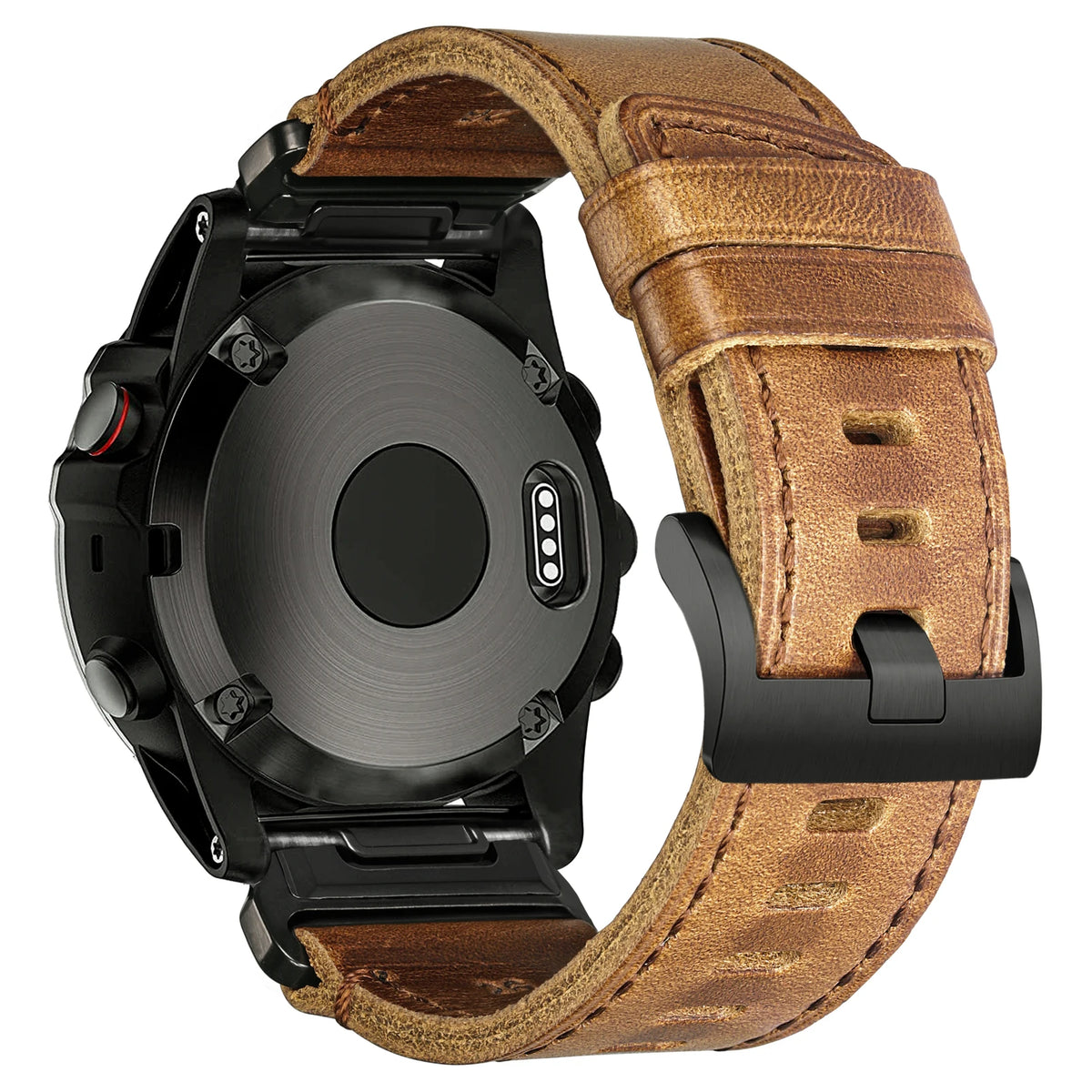 Garmin QuickFit Horween Leather Buckle Band in Natural Tan
