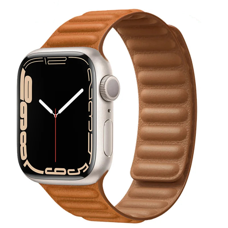 Brown magnetic link Apple Watch band