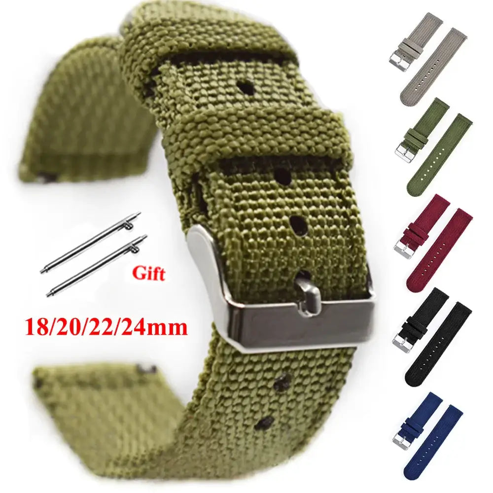 Olive green nylon band and color previews for Suunto – BandsCo Straps